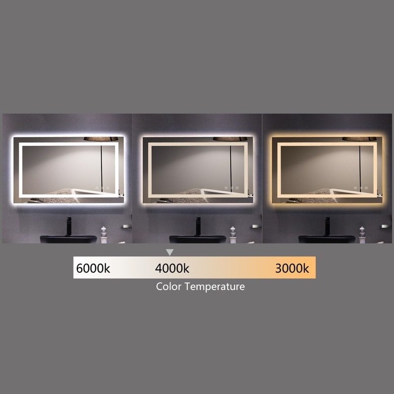 Touch-LED-Badezimmerspiegel, dreifarbige Dimmlichter