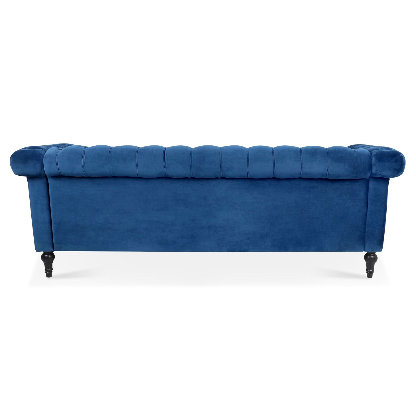 Traditional Square Arm Tufted Upholstery Three-Seater Sofa - 32.68 x 83.66 x 29.53