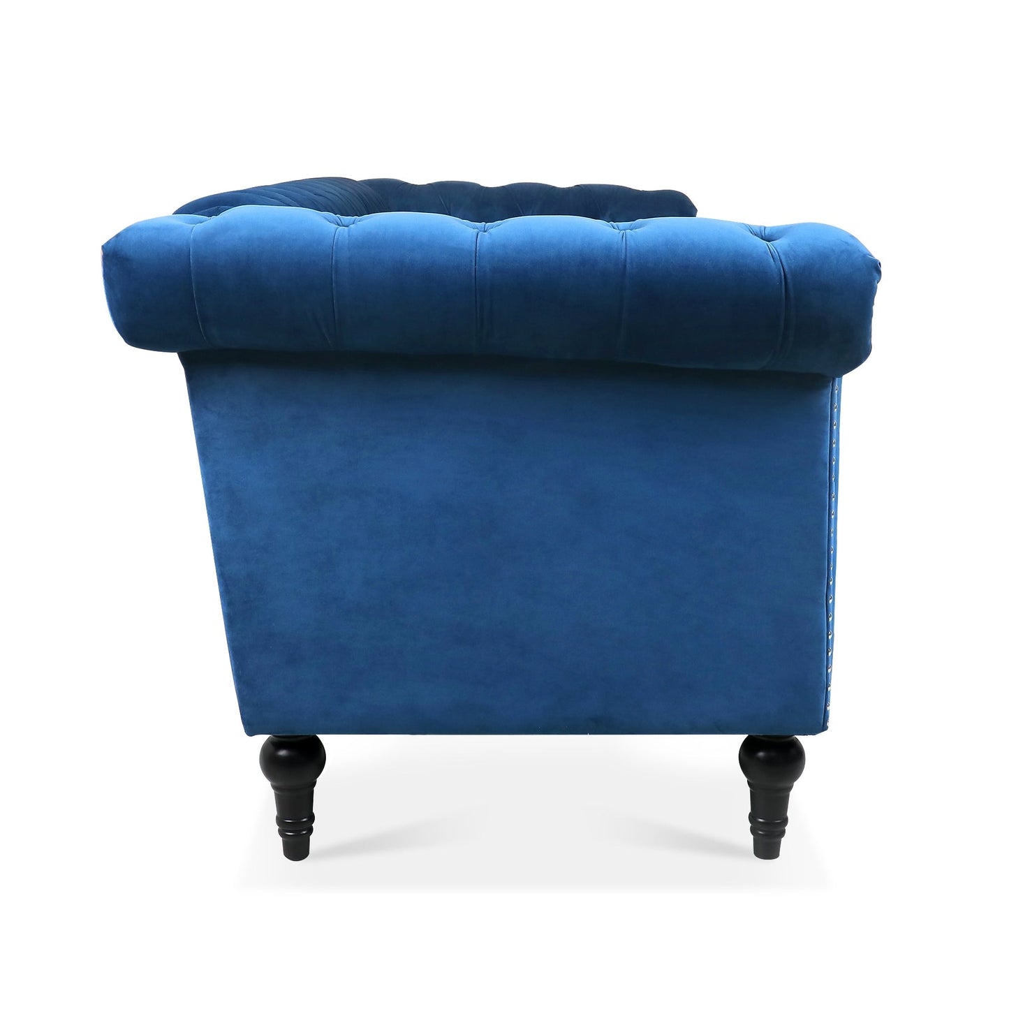 Traditional Square Arm Tufted Upholstery Three-Seater Sofa - 32.68 x 83.66 x 29.53