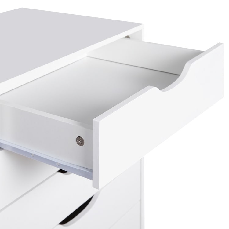 Schmaler Holzschrank mit 9 Schubladen, leichtgängigen Schubladen und oberem Ablagefach