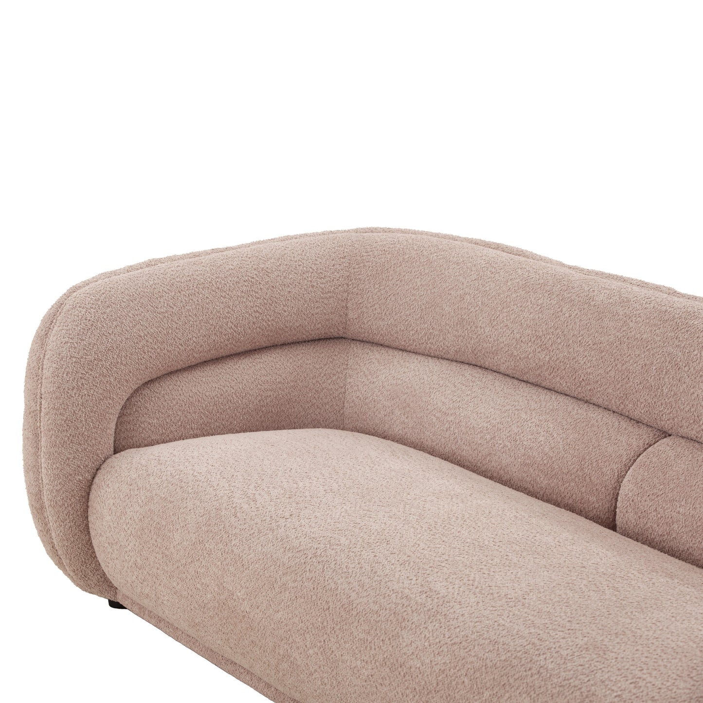 Modern Contemporary 91 Upholstered Curved Sofa With 2 Pillows for Living Room