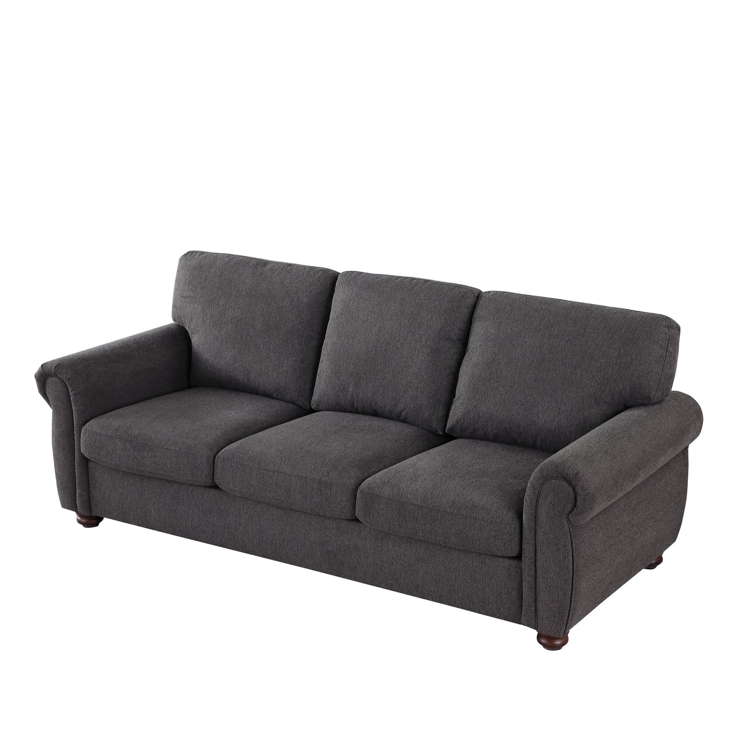 Wood Framed Chenille Fabric Sofa