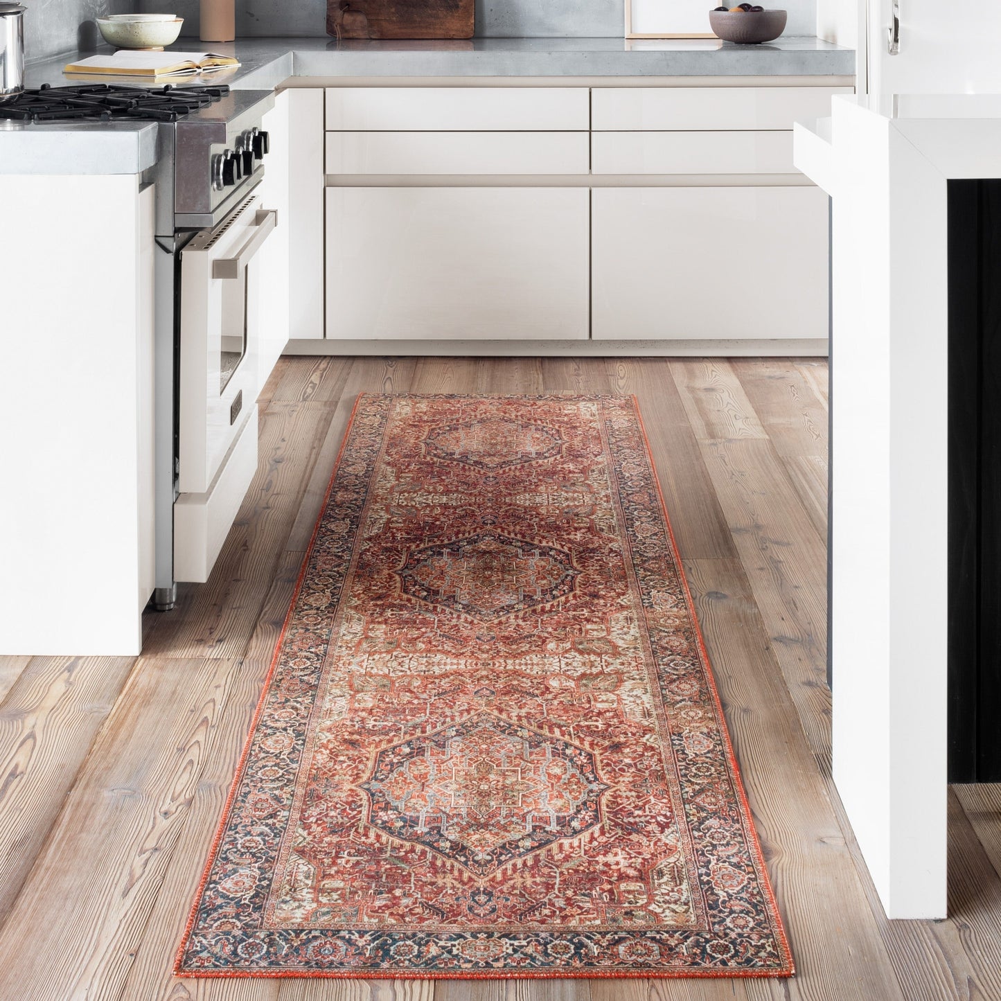 Alexander Home Isabelle Teppich mit traditionellem Vintage-Bordürendruck