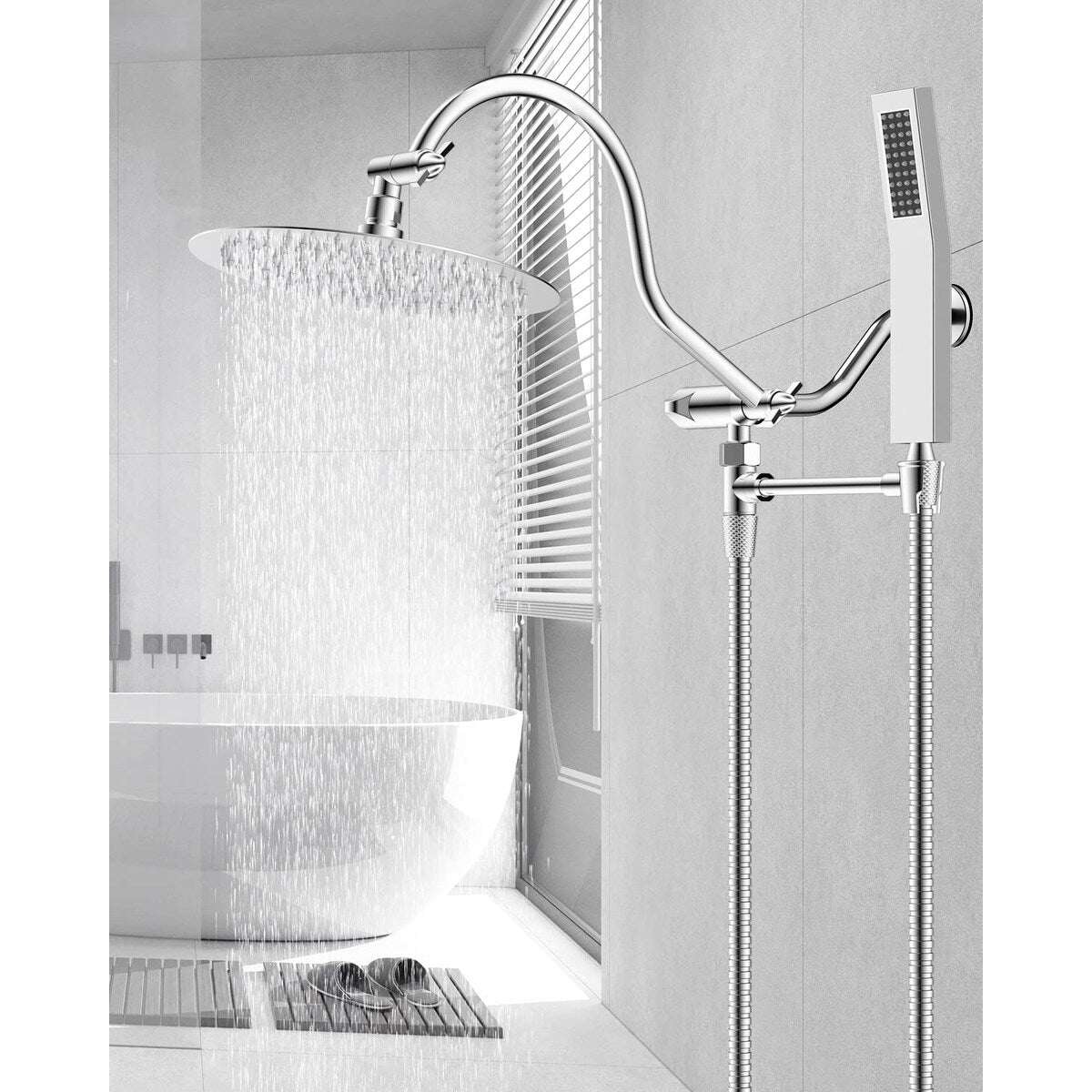 10-Zoll-Hochdruck-Regenduschkopf aus Metall mit Handbrause