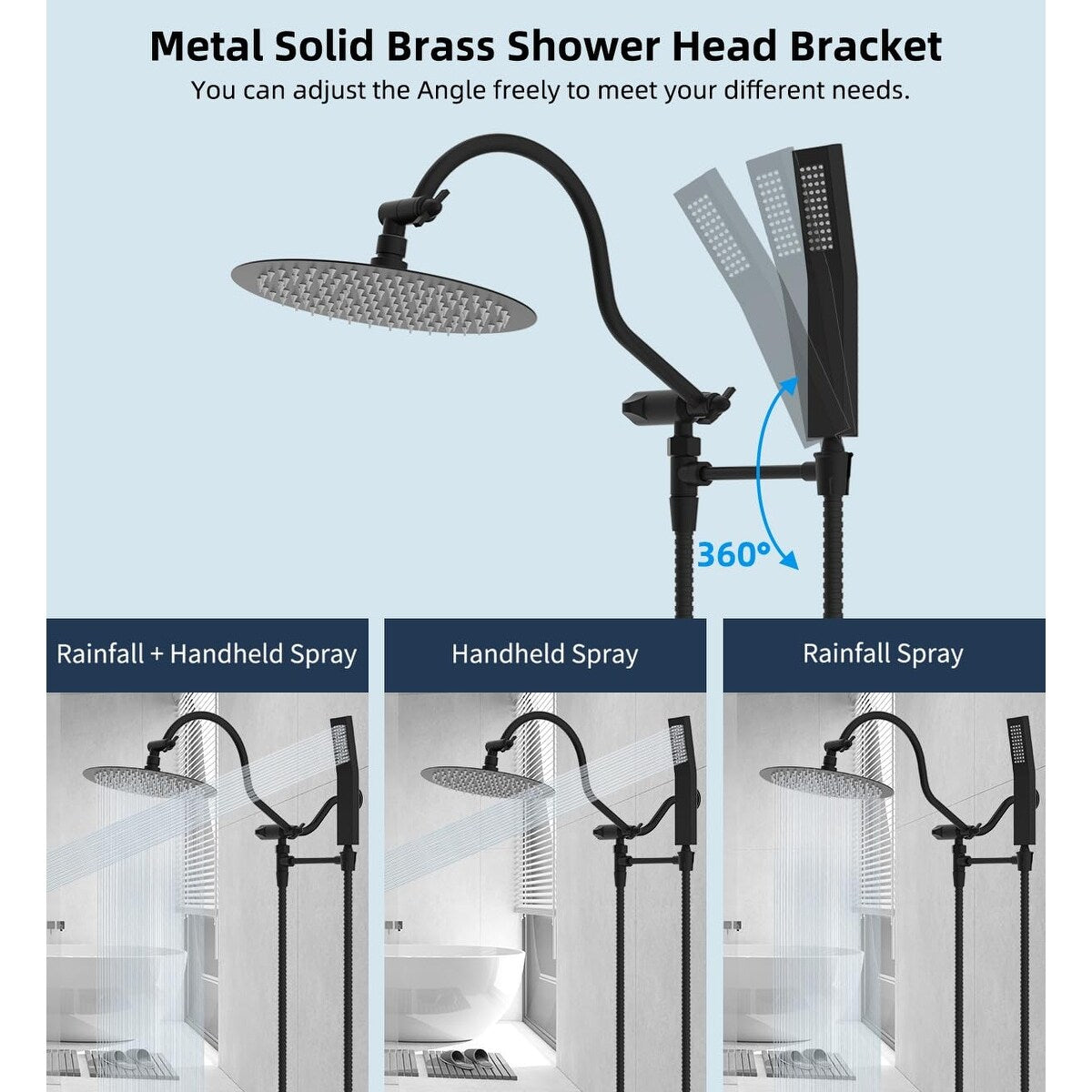 10-Zoll-Hochdruck-Regenduschkopf aus Metall mit Handbrause