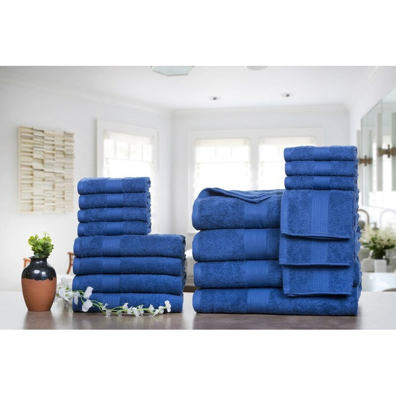 Luxuriöse Badezimmerhandtuch-Sets aus Baumwolle (600 g/m²) von Ample Decor – 18er-Set