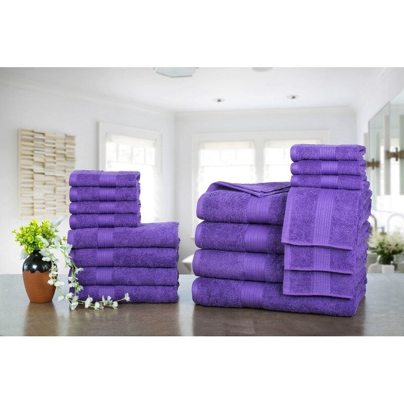 Luxuriöse Badezimmerhandtuch-Sets aus Baumwolle (600 g/m²) von Ample Decor – 18er-Set