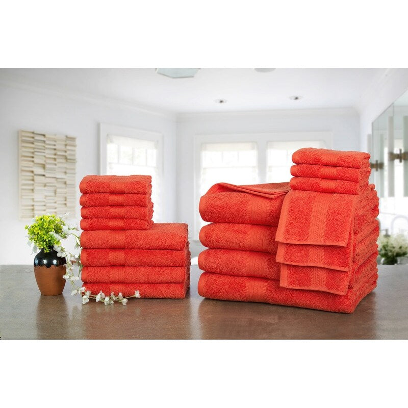 Luxuriöse Badezimmerhandtuch-Sets aus Baumwolle (600 g/m²) von Ample Decor – 18er-Set