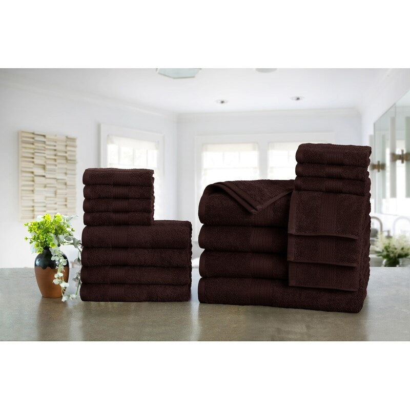 Luxuriöse Badezimmerhandtuch-Sets aus Baumwolle (600 g/m²) von Ample Decor – 18er-Set