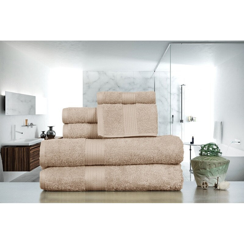 Luxuriöses 6-teiliges Handtuchset aus Baumwolle, 600 g/m², Badezimmerhandtuchset von Ample Decor