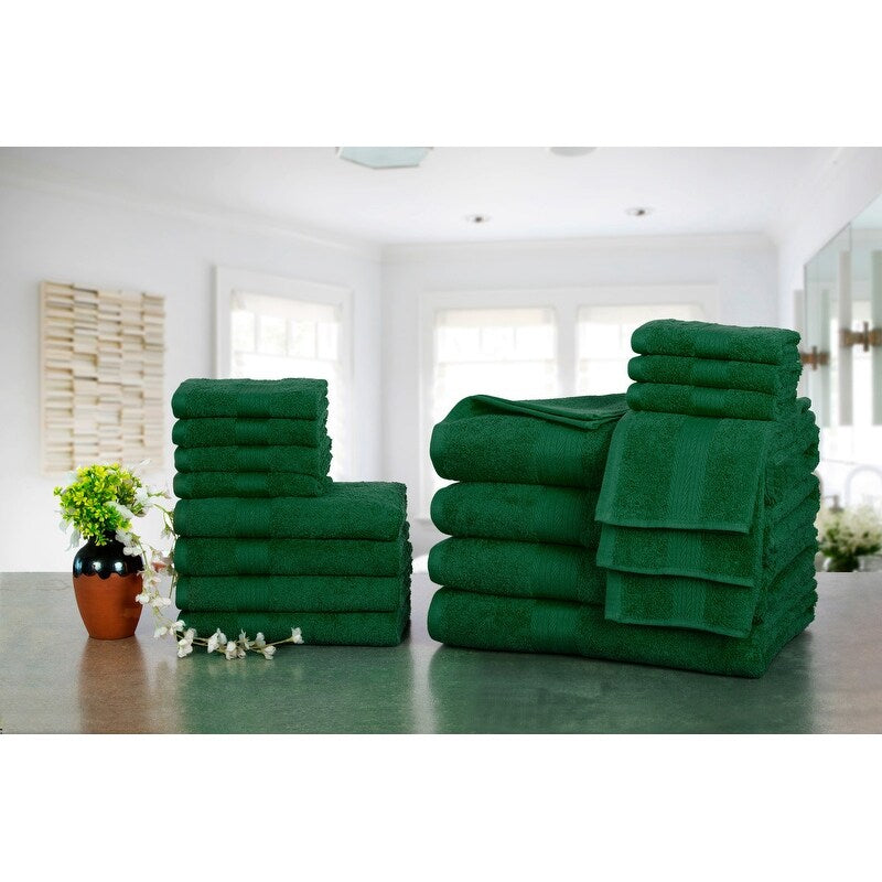 Luxuriöse Badezimmerhandtuch-Sets aus Baumwolle (600 g/m²) von Ample Decor – 18er-Set