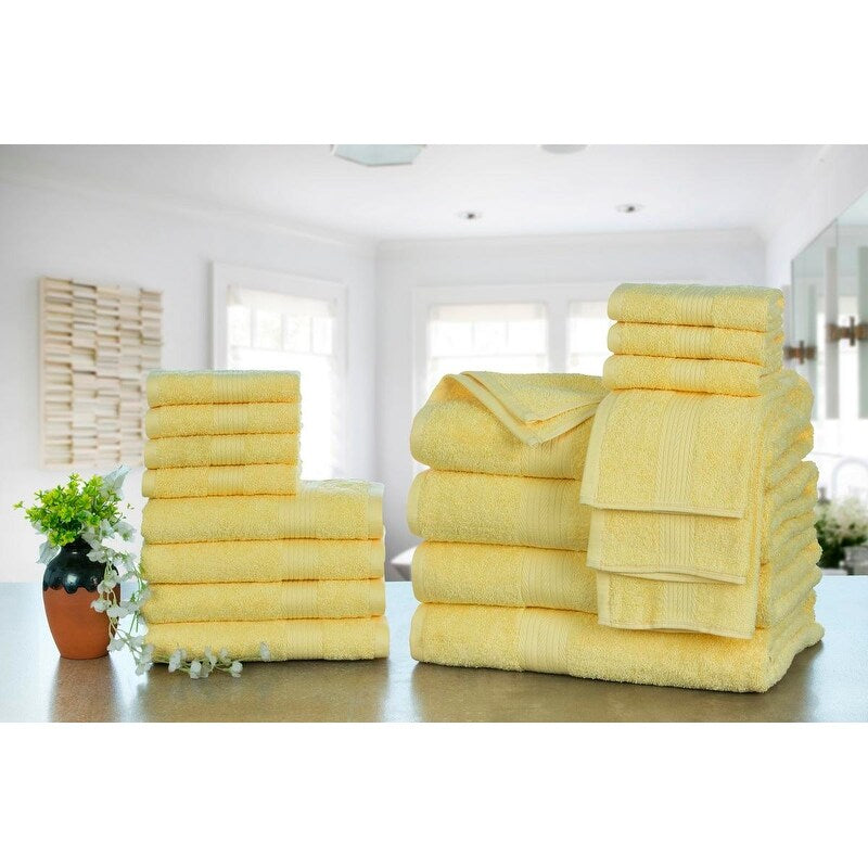 Luxuriöse Badezimmerhandtuch-Sets aus Baumwolle (600 g/m²) von Ample Decor – 18er-Set