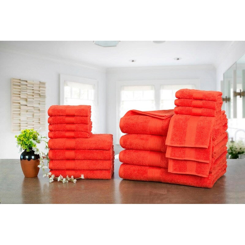 Luxuriöse Badezimmerhandtuch-Sets aus Baumwolle (600 g/m²) von Ample Decor – 18er-Set