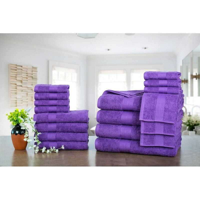 Luxuriöse Badezimmerhandtuch-Sets aus Baumwolle (600 g/m²) von Ample Decor – 18er-Set