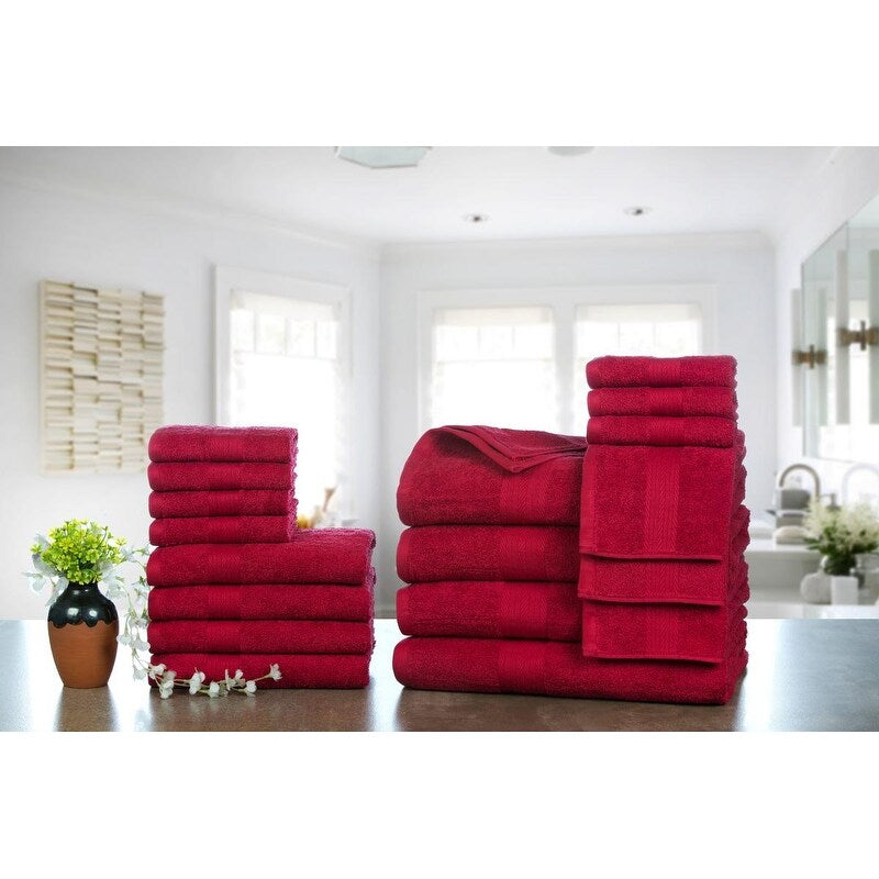 Luxuriöse Badezimmerhandtuch-Sets aus Baumwolle (600 g/m²) von Ample Decor – 18er-Set