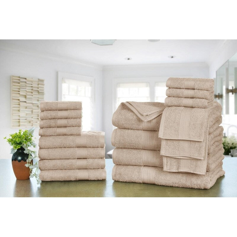 Luxuriöse Badezimmerhandtuch-Sets aus Baumwolle (600 g/m²) von Ample Decor – 18er-Set