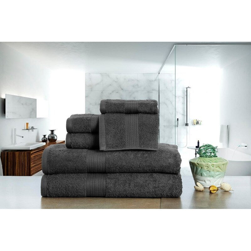 Luxuriöses 6-teiliges Handtuchset aus Baumwolle, 600 g/m², Badezimmerhandtuchset von Ample Decor