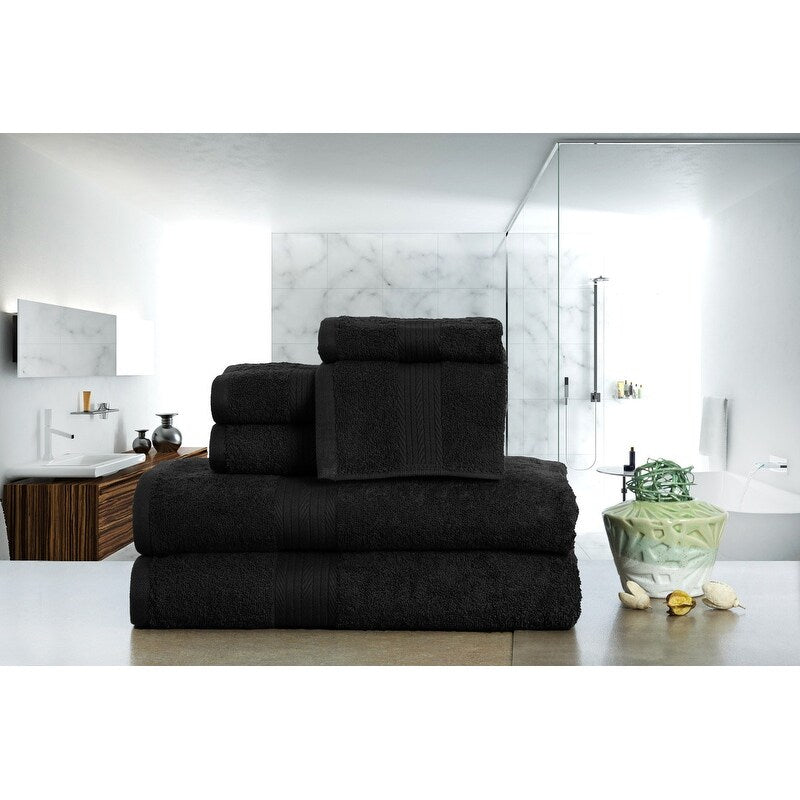 Luxuriöses 6-teiliges Handtuchset aus Baumwolle, 600 g/m², Badezimmerhandtuchset von Ample Decor