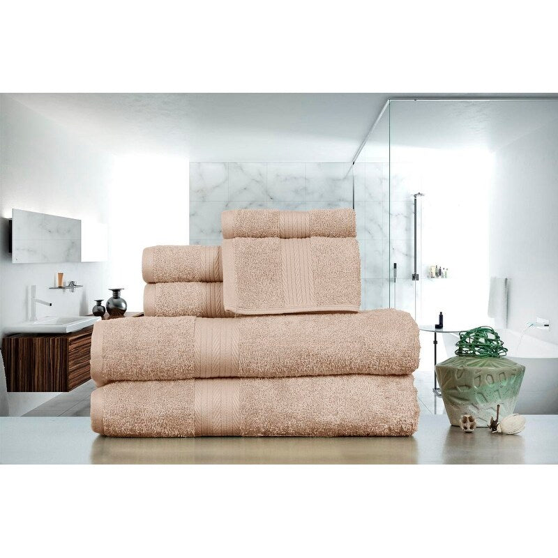 Luxuriöses 6-teiliges Handtuchset aus Baumwolle, 600 g/m², Badezimmerhandtuchset von Ample Decor