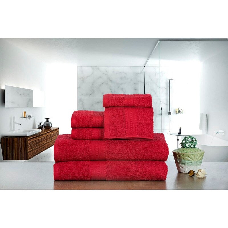Luxuriöses 6-teiliges Handtuchset aus Baumwolle, 600 g/m², Badezimmerhandtuchset von Ample Decor