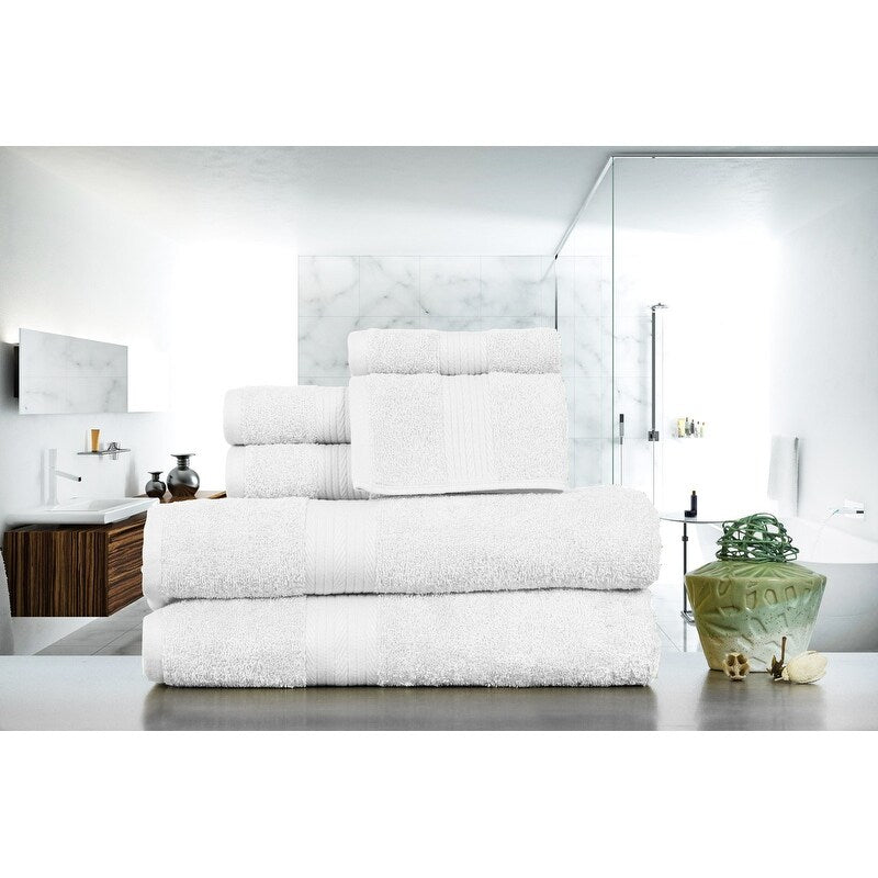 Luxuriöses 6-teiliges Handtuchset aus Baumwolle, 600 g/m², Badezimmerhandtuchset von Ample Decor
