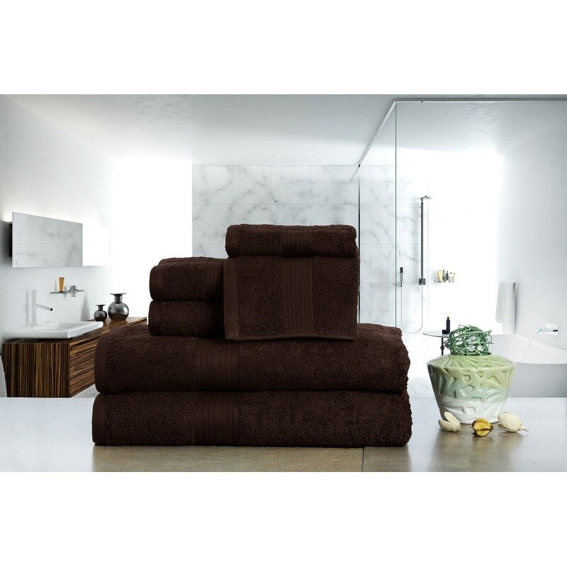 Luxuriöses 6-teiliges Handtuchset aus Baumwolle, 600 g/m², Badezimmerhandtuchset von Ample Decor