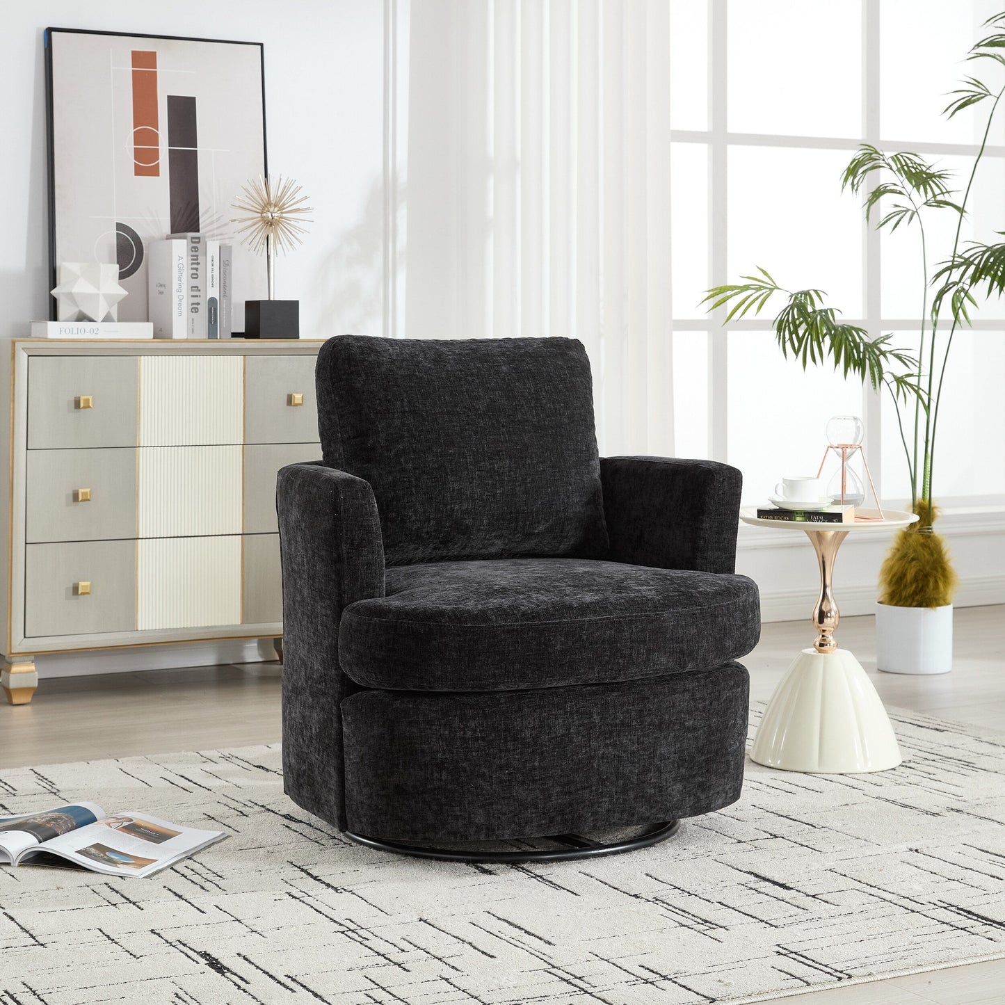 Swivel Chair Modern Office Desk Chair with Adjustable Height and 360 Degree Rotation for Home Office Comfort