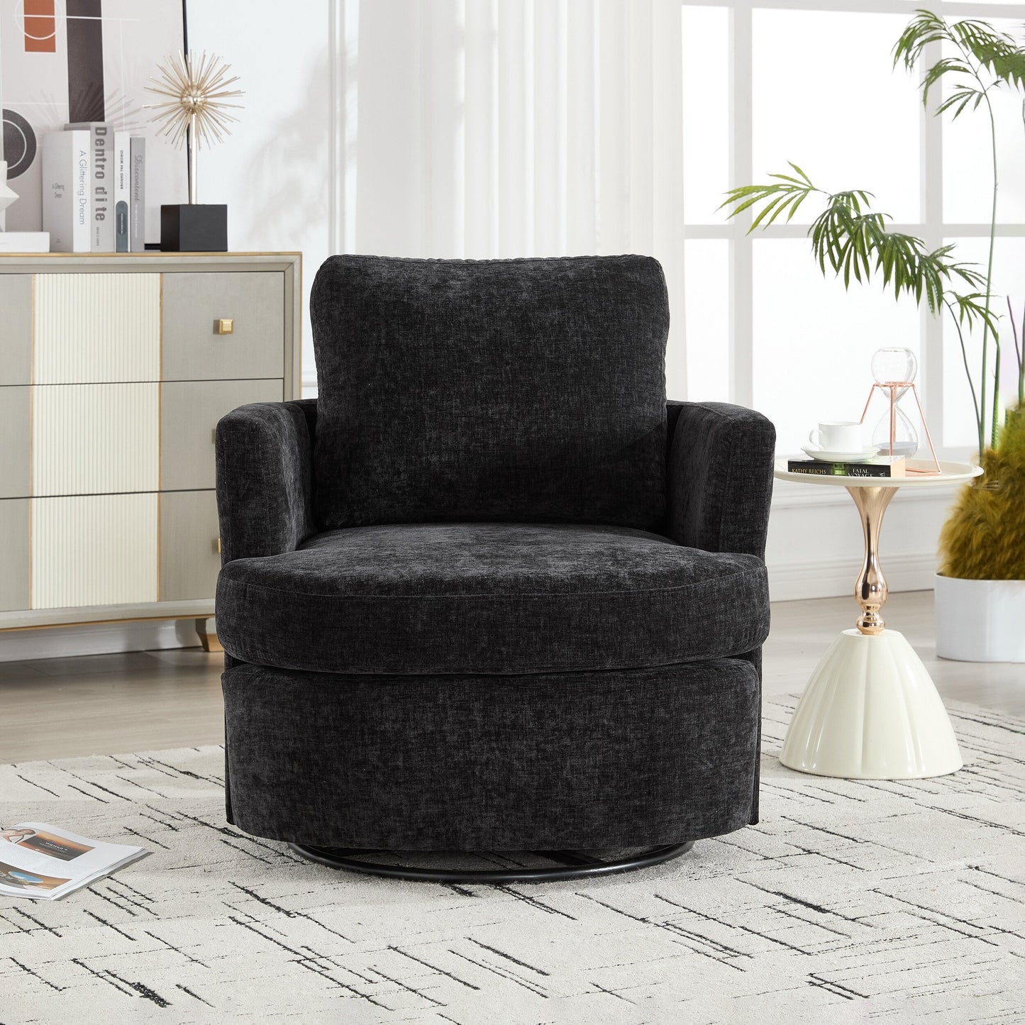 Swivel Chair Modern Office Desk Chair with Adjustable Height and 360 Degree Rotation for Home Office Comfort