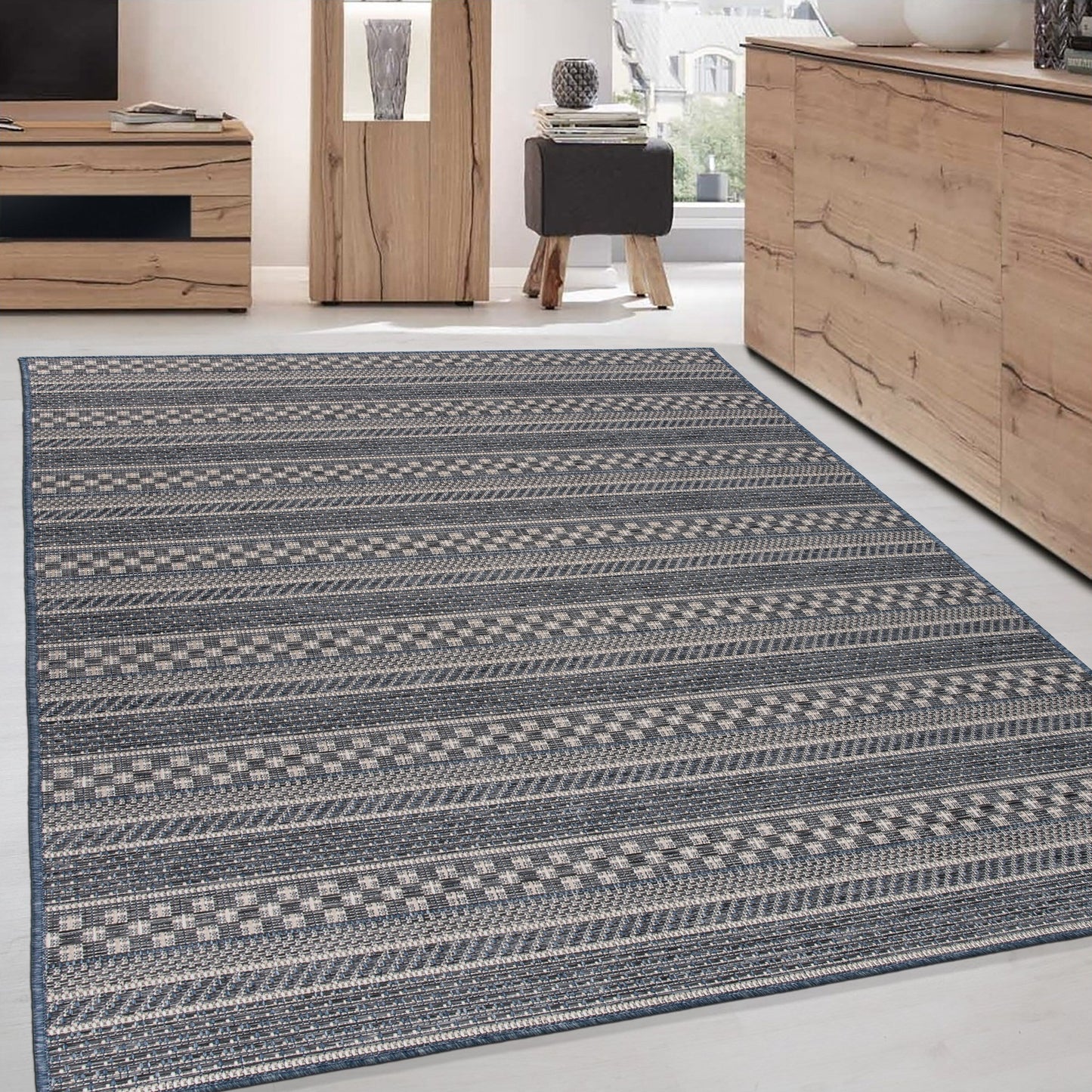 World Rug Gallery Bohemian Geometric Stripe Indoor/Outdoor-Teppich