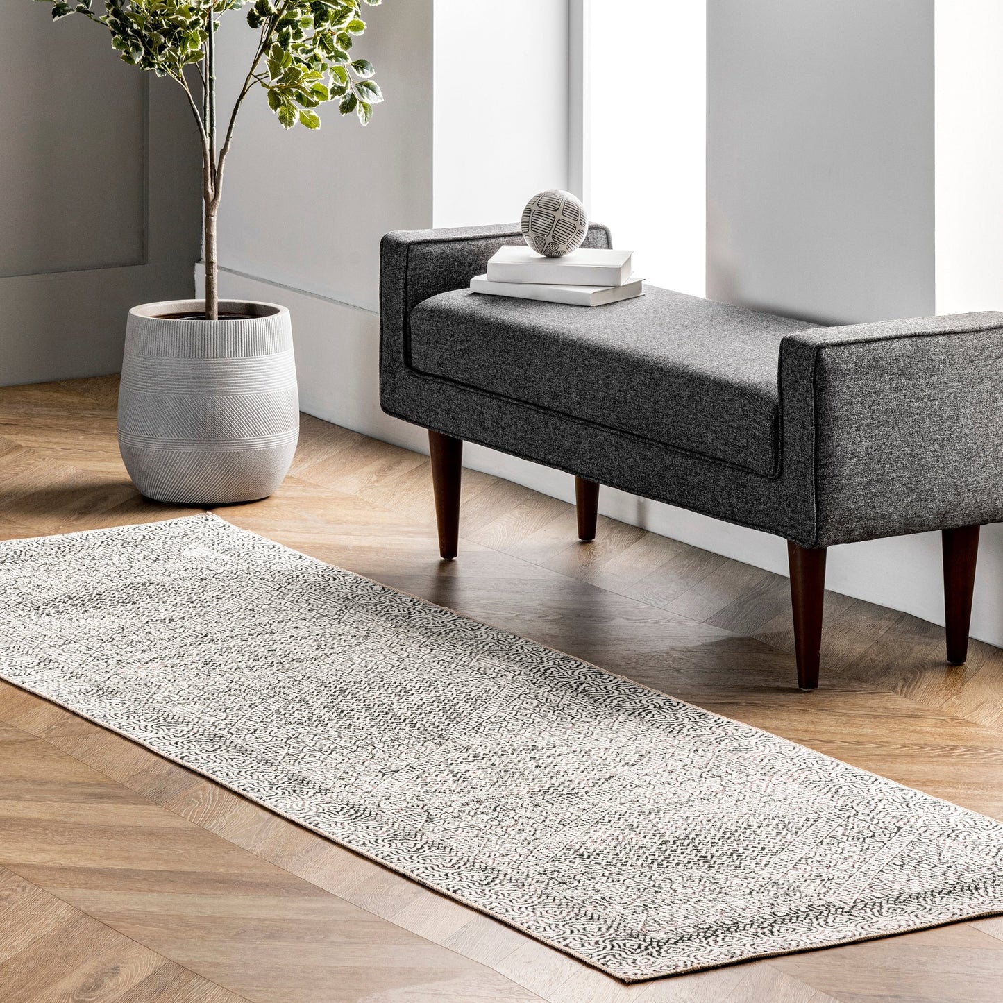 Nuloom Hart SpinClean Abstrakter Tribal-Teppich, maschinenwaschbar