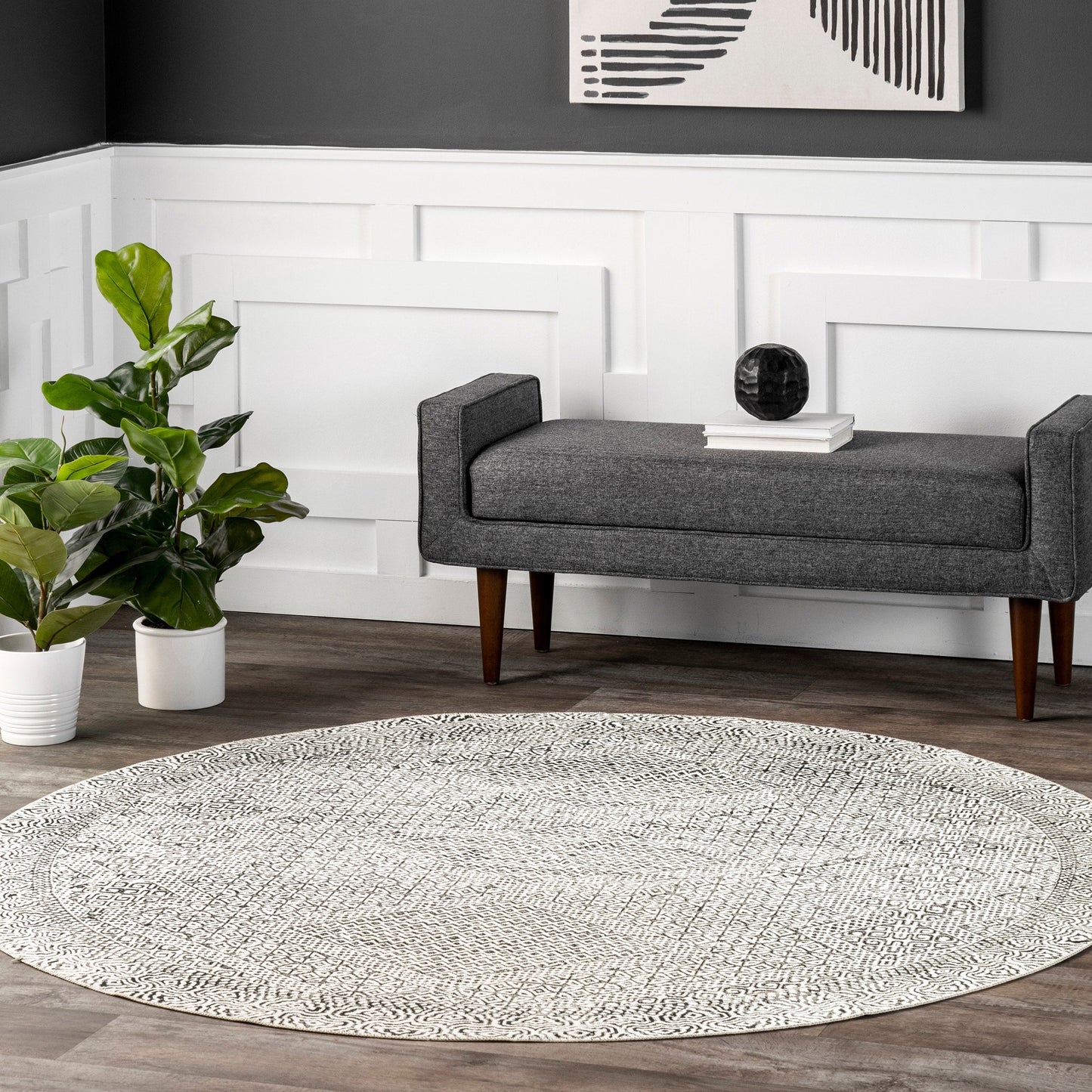 Nuloom Hart SpinClean Abstrakter Tribal-Teppich, maschinenwaschbar
