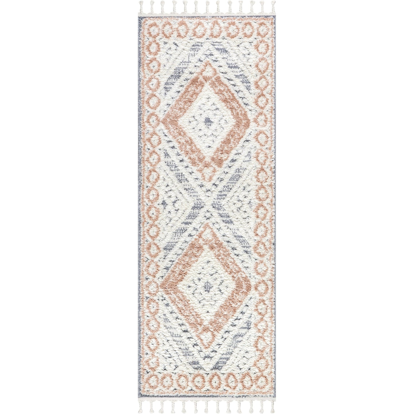 Nuloom-Akazien-Teppich mit Rautenquasten