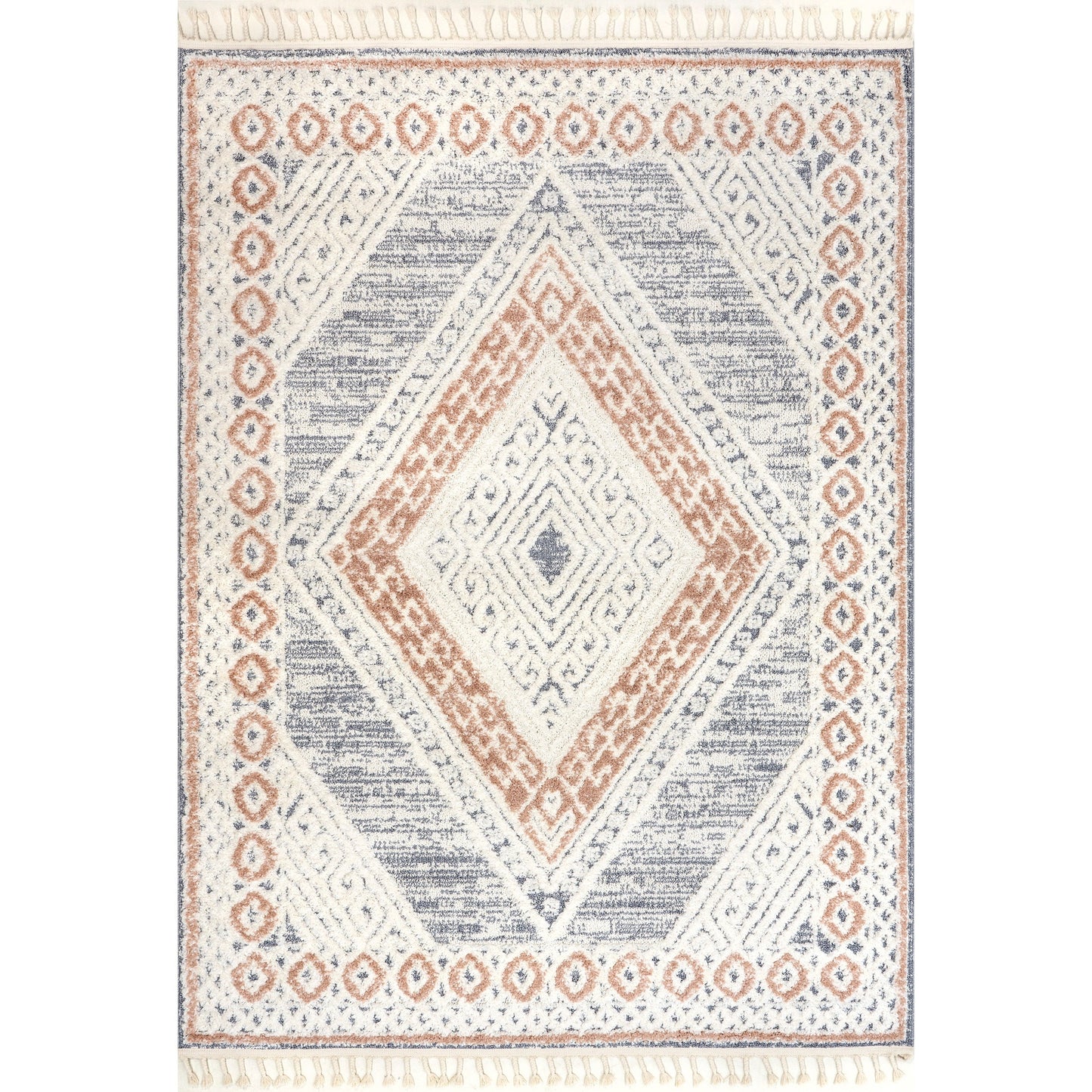 Nuloom-Akazien-Teppich mit Rautenquasten