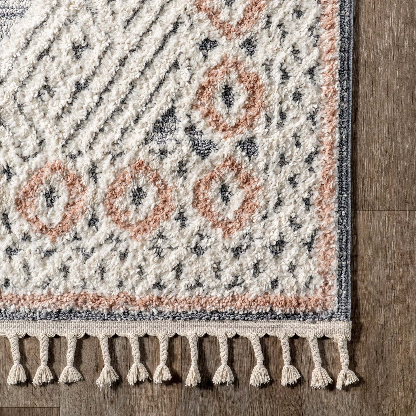 Nuloom-Akazien-Teppich mit Rautenquasten