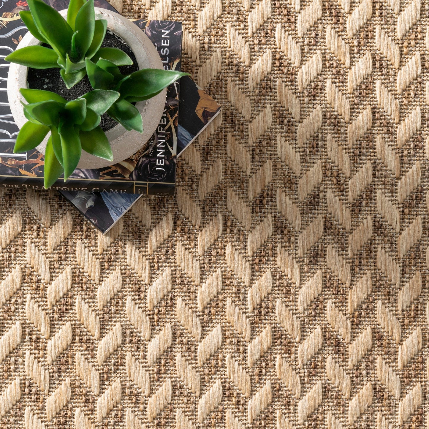 Nuloom Camryn Fischgräten-Teppich für drinnen und draußen