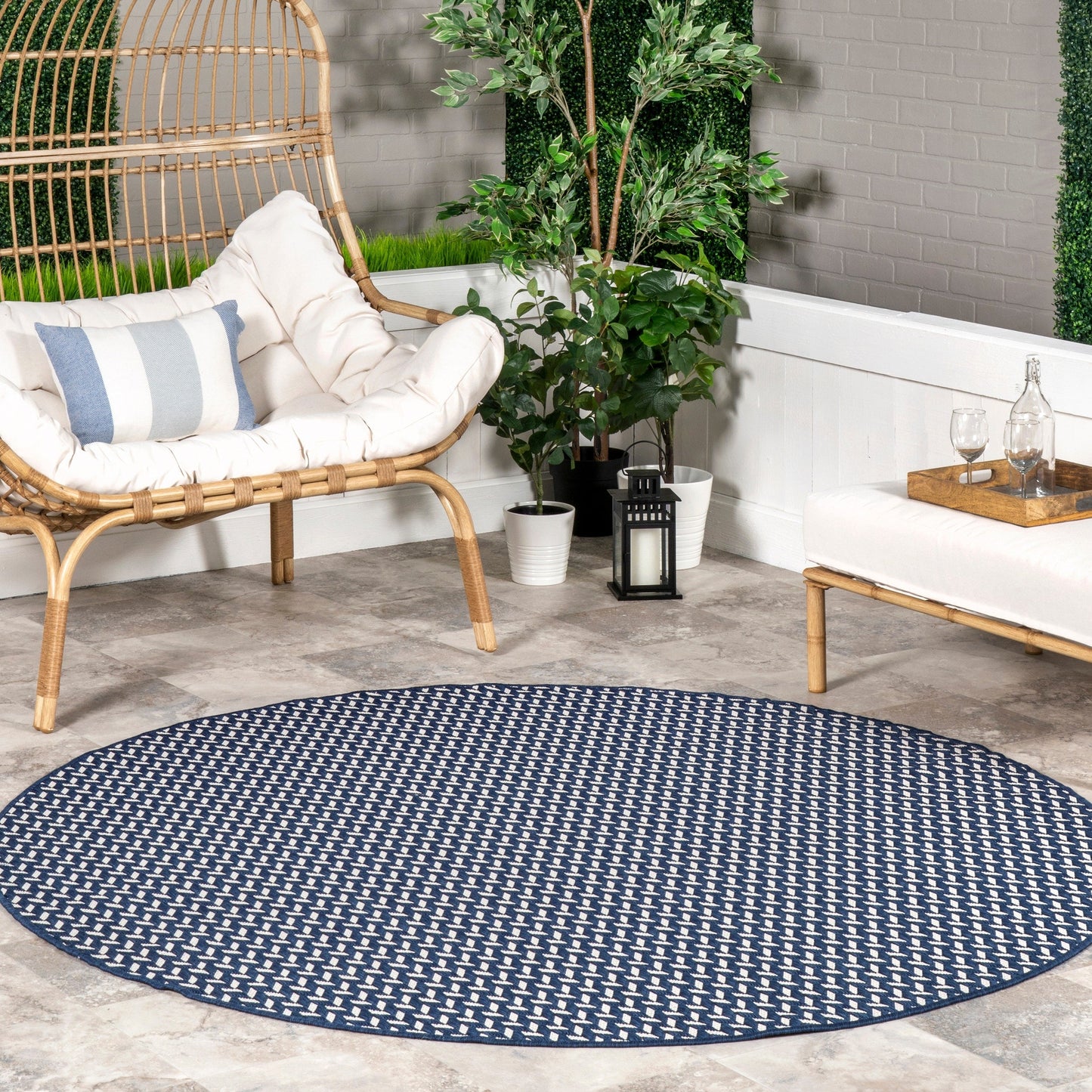 Nuloom Camryn Fischgräten-Teppich für drinnen und draußen