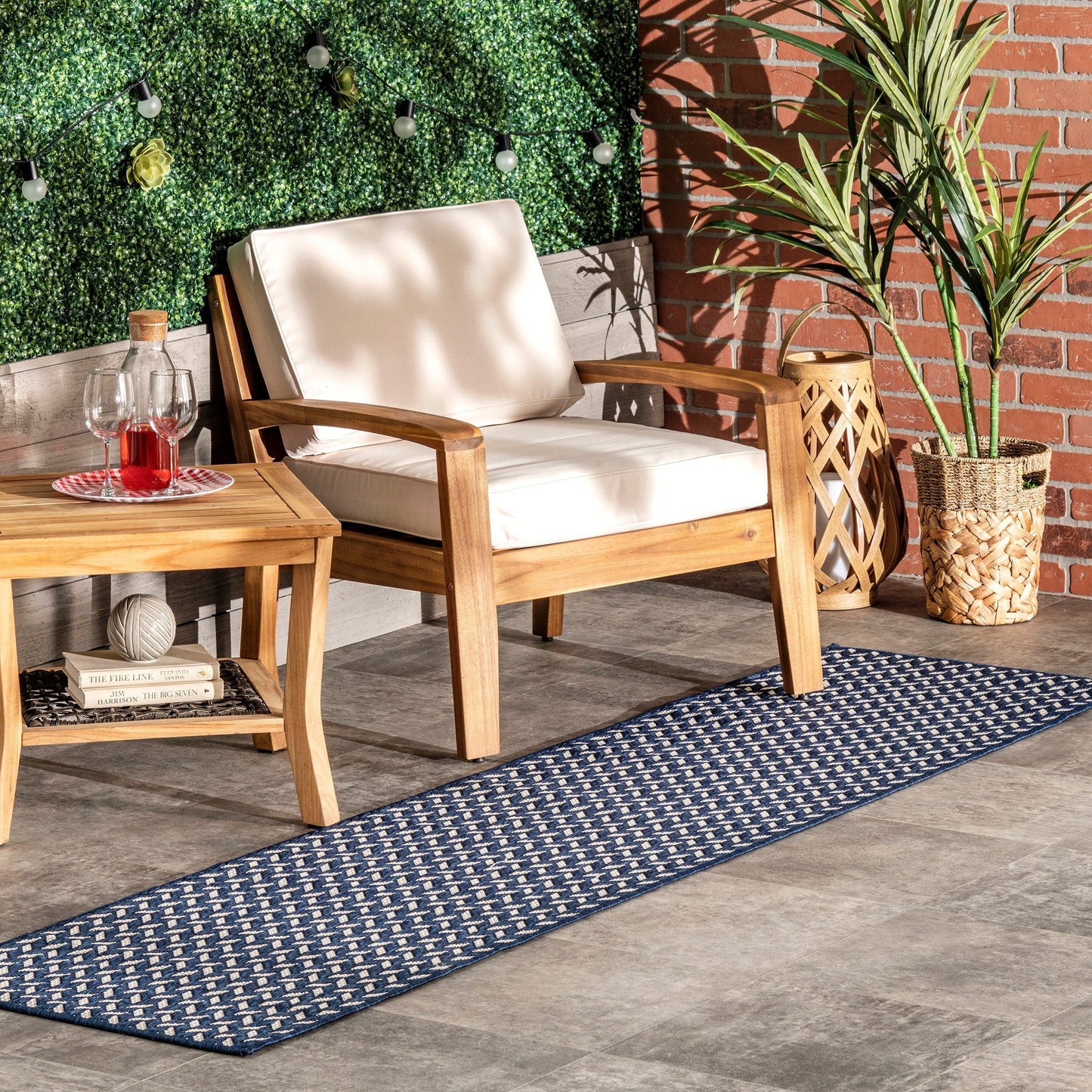 Nuloom Camryn Fischgräten-Teppich für drinnen und draußen