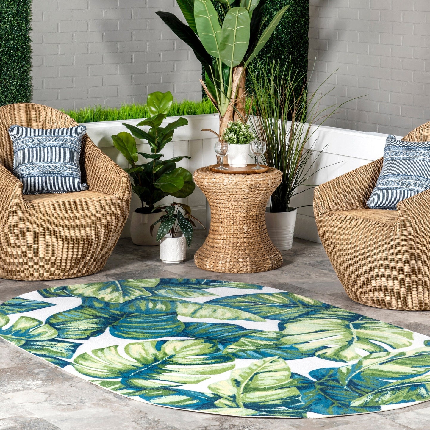 Nuloom Heidi Tropical Teppich für drinnen und draußen