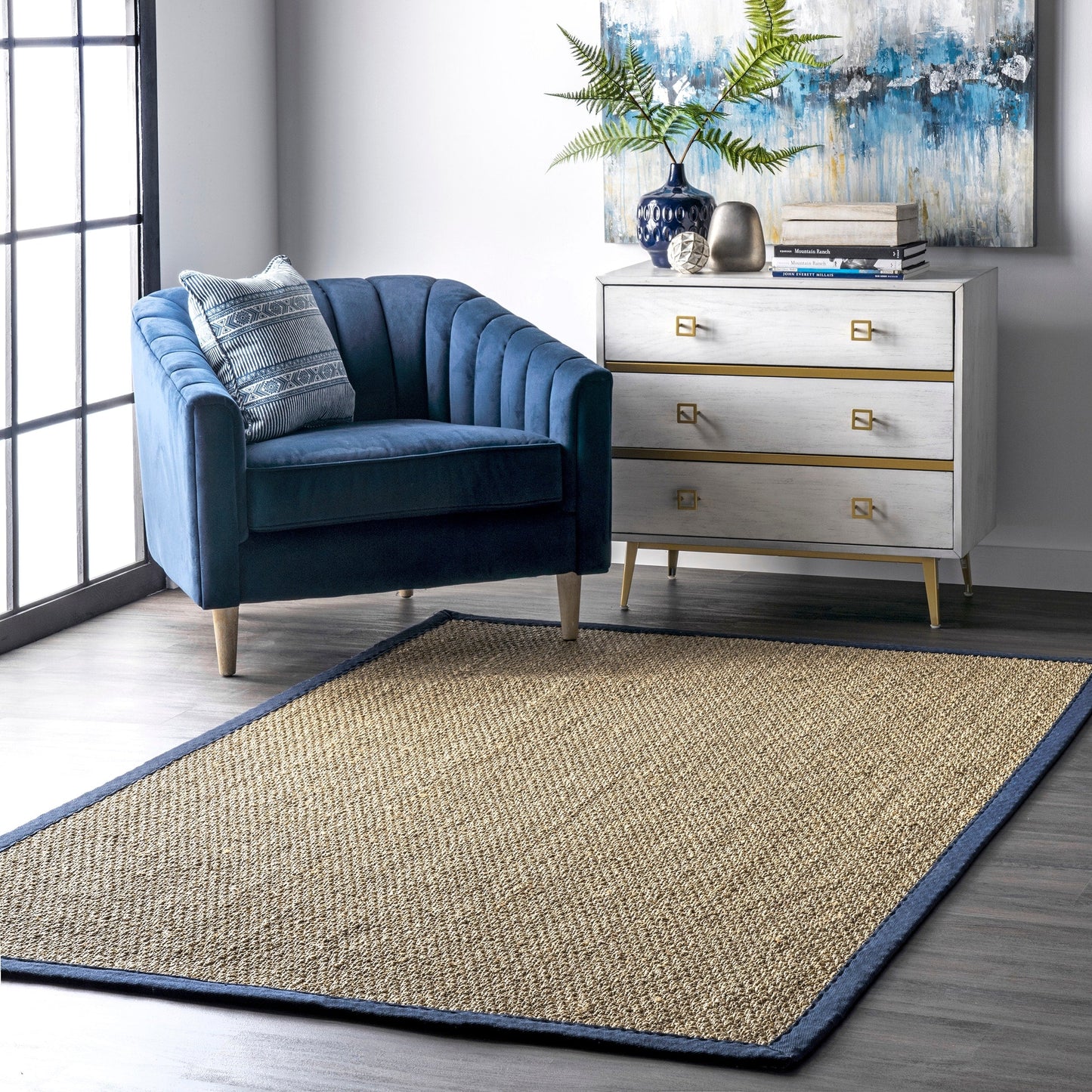 Nuloom Kiana Casual Teppich mit Seegrasrand