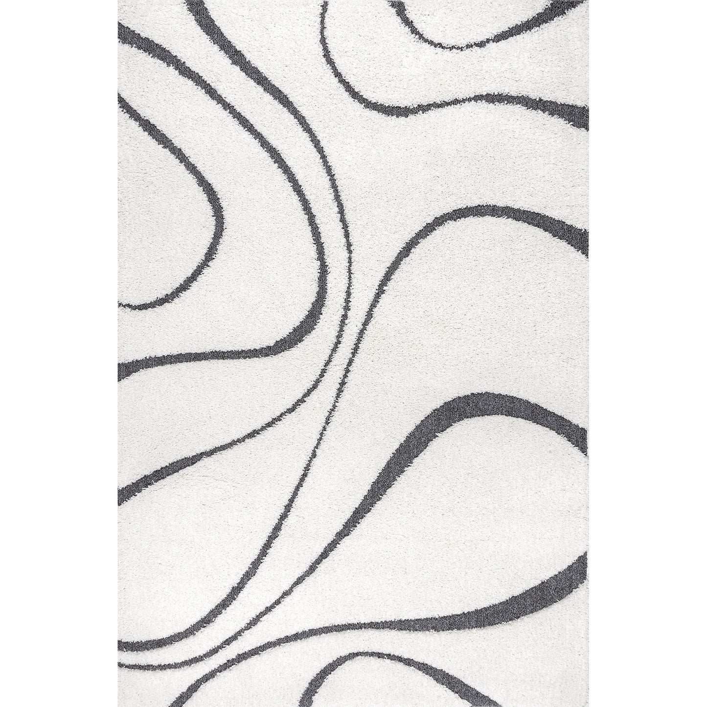 Nuloom Krista Moderner Zottelteppich mit Wirbelmuster