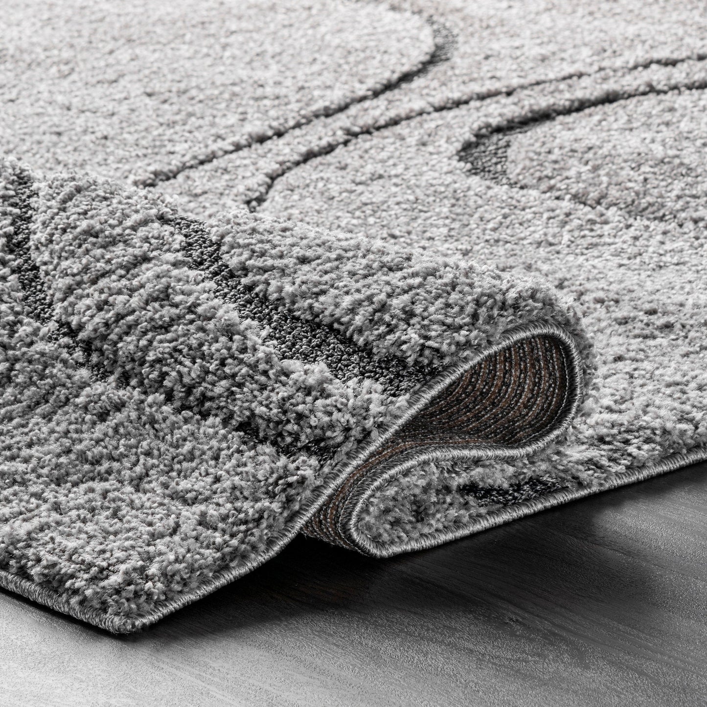 Nuloom Krista Moderner Zottelteppich mit Wirbelmuster