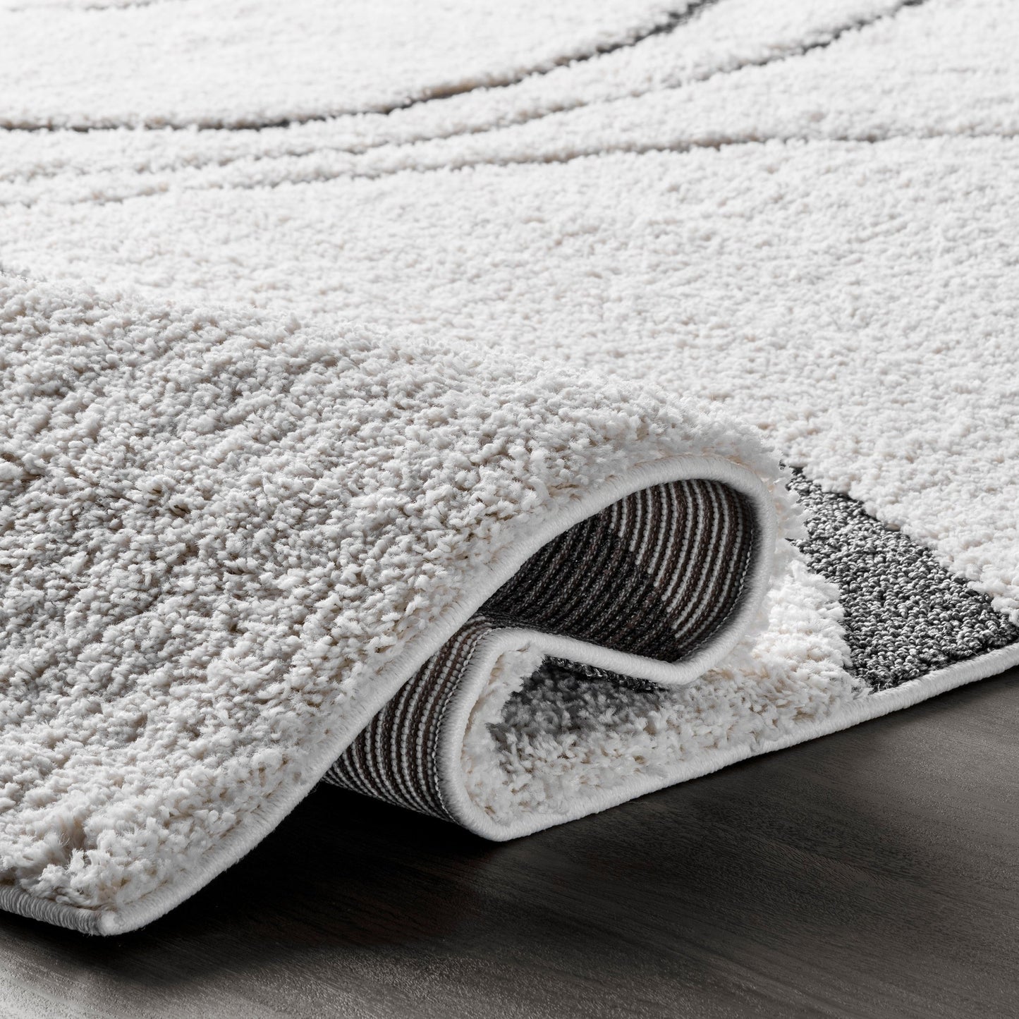 Nuloom Krista Moderner Zottelteppich mit Wirbelmuster