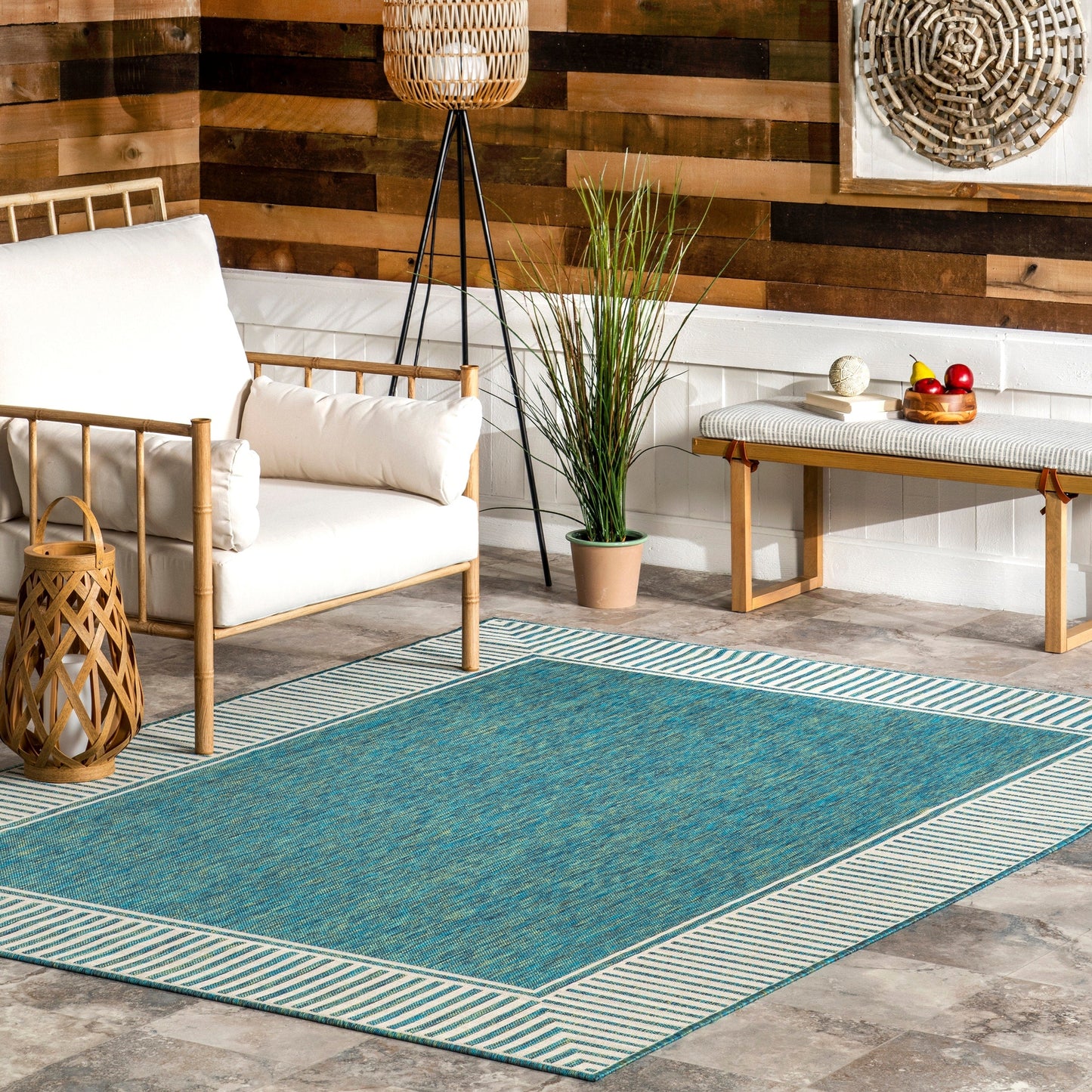 Nuloom Leah Classic Bordered Indoor/Outdoor-Teppich