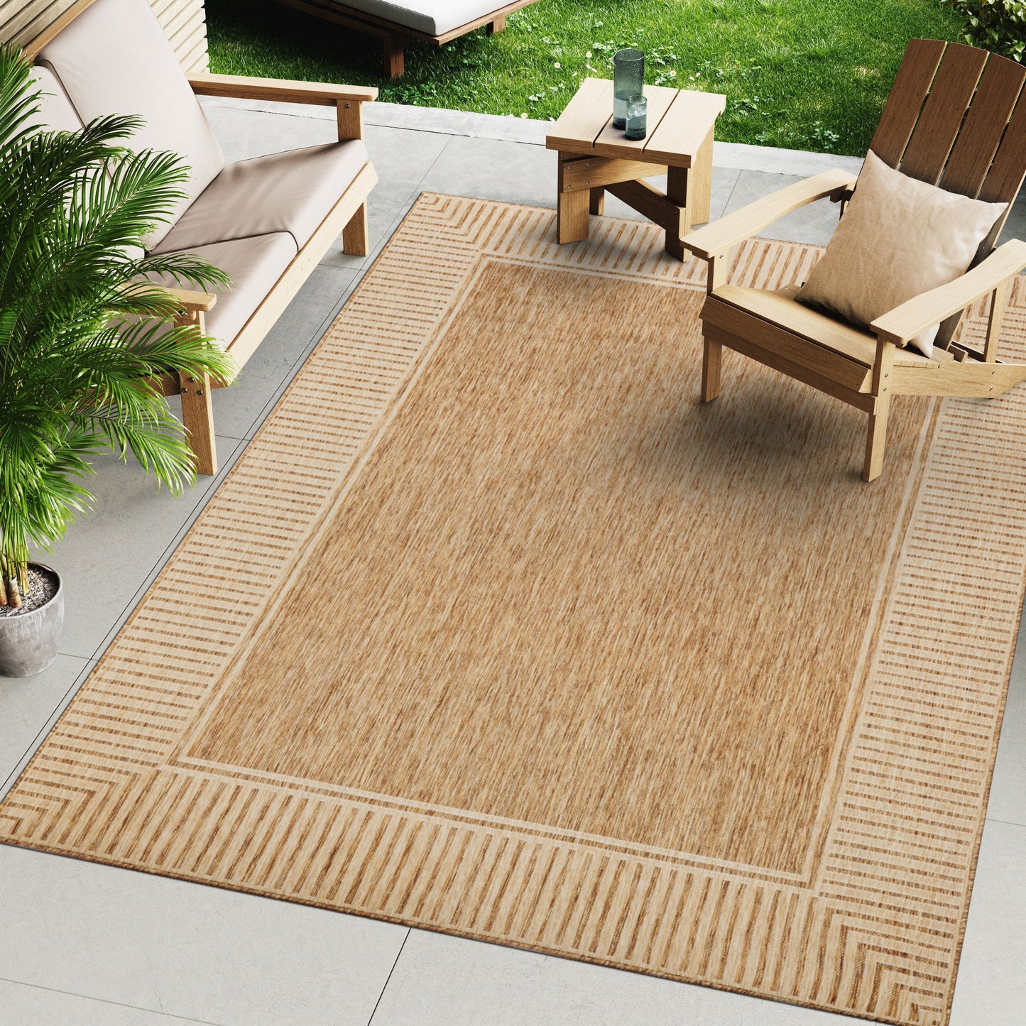 Nuloom Leah Classic Bordered Indoor/Outdoor-Teppich