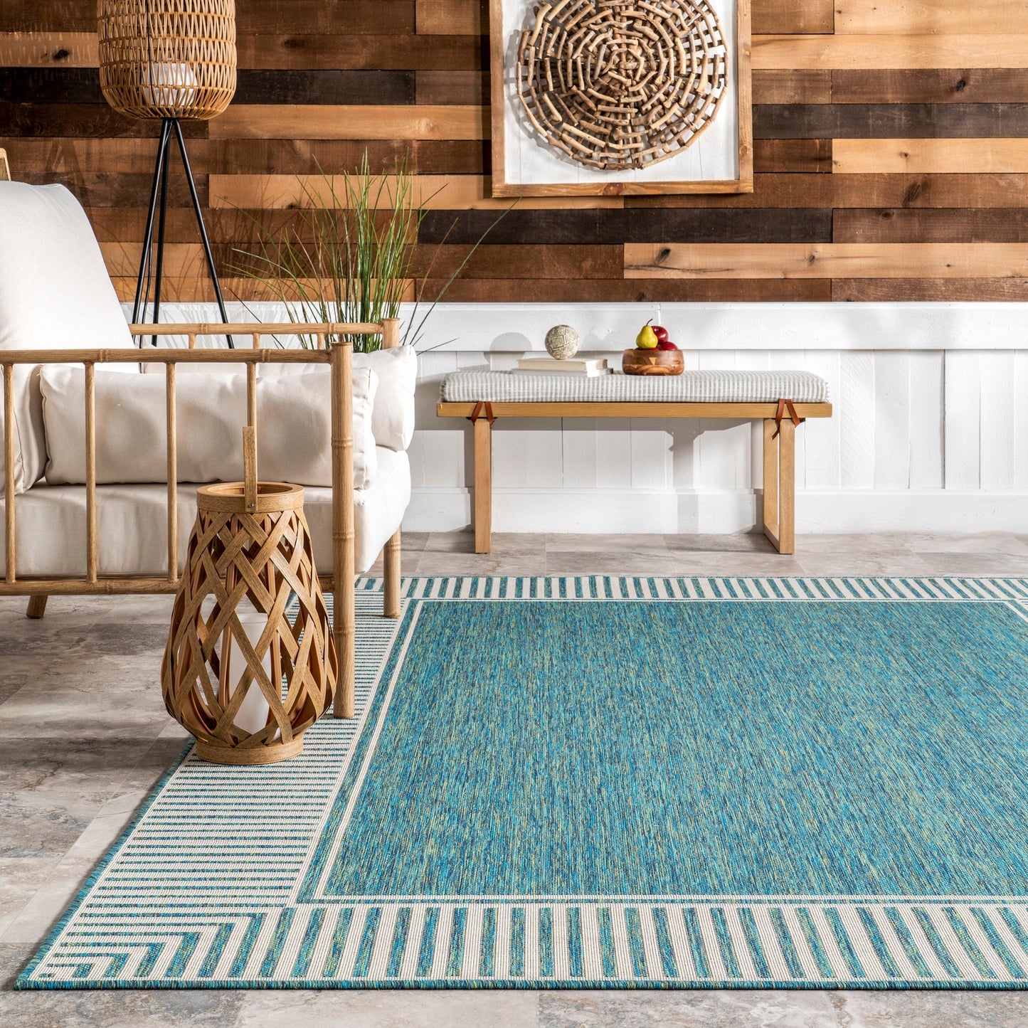 Nuloom Leah Classic Bordered Indoor/Outdoor-Teppich