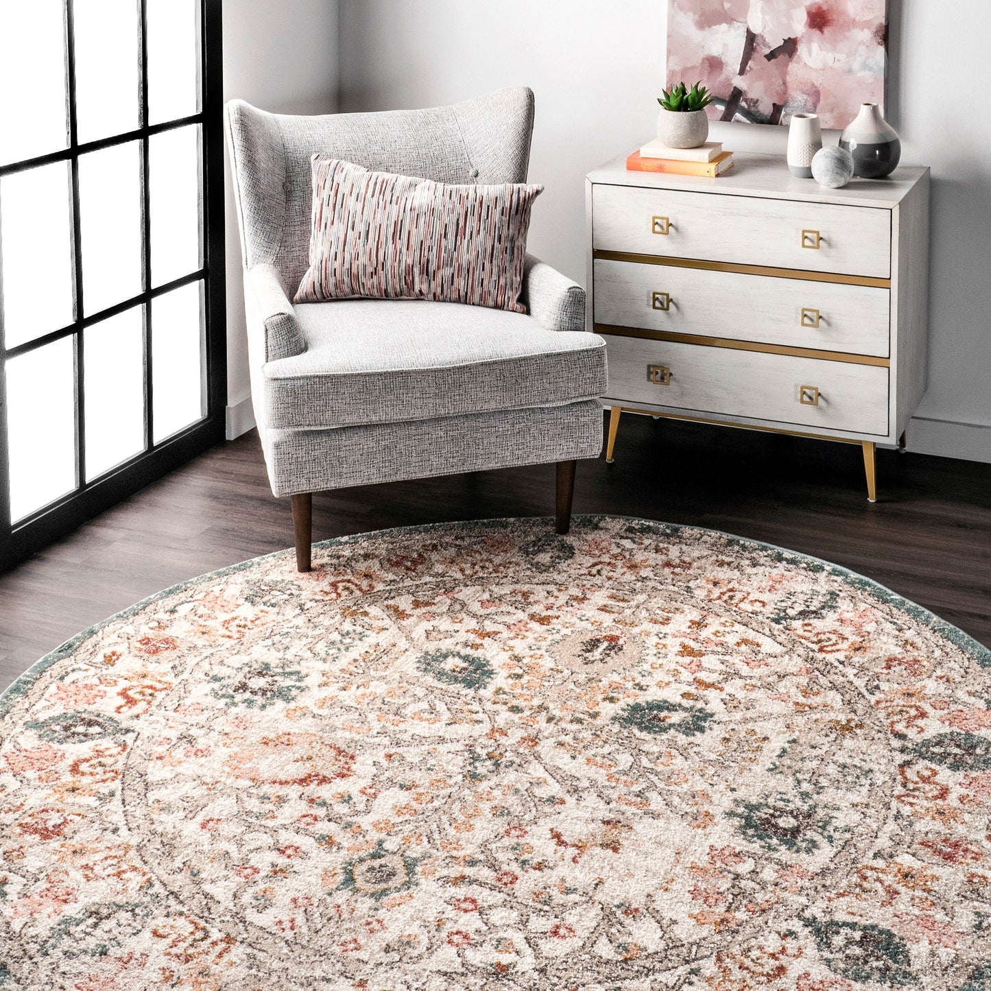 Nuloom Lenore Vintage-Teppich mit Blumenmuster