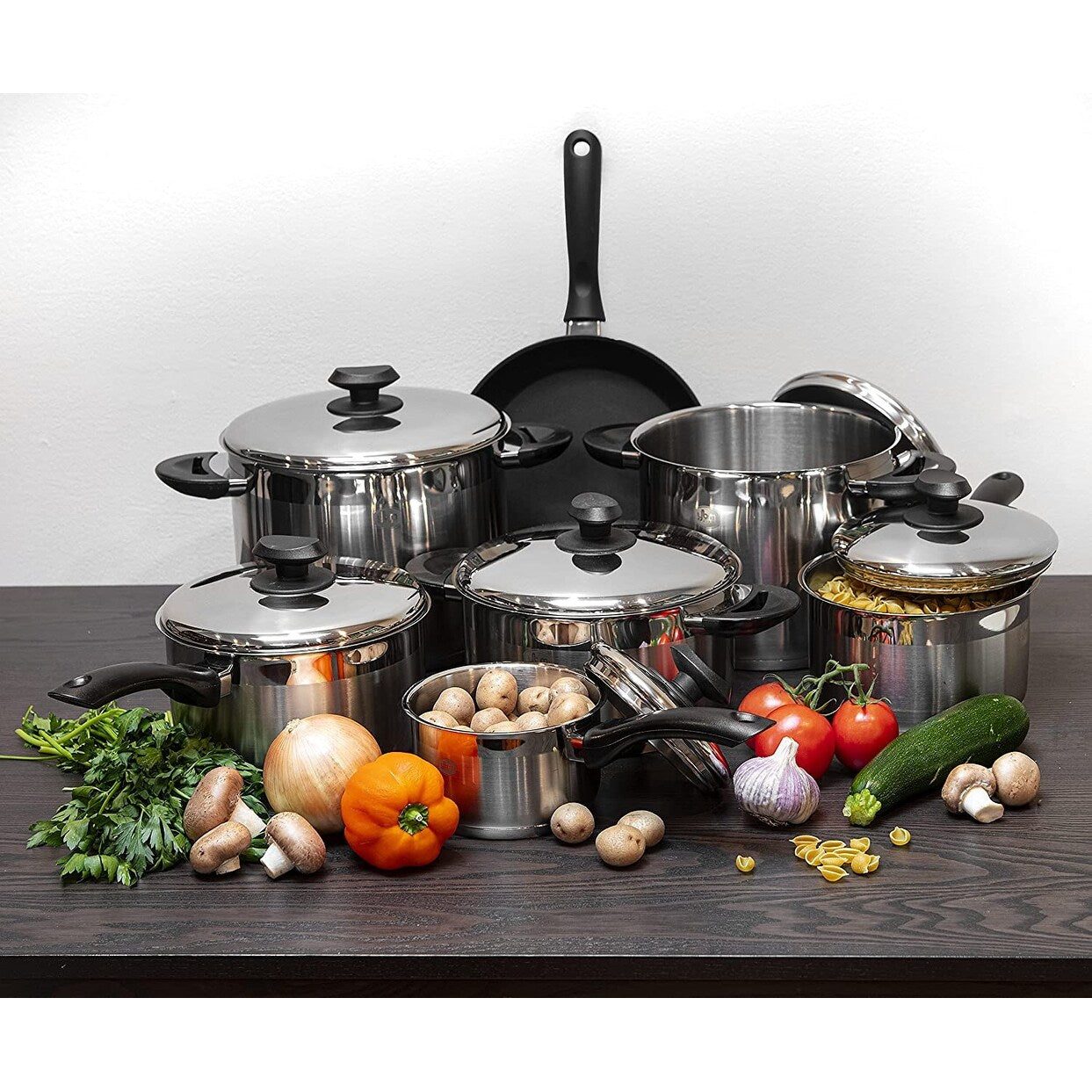 YBM Home Professional Chef's Soßentopf aus Edelstahl 18/10, abgedeckt, dreilagiger Kapselboden mit Griff, induktionsgeeignet