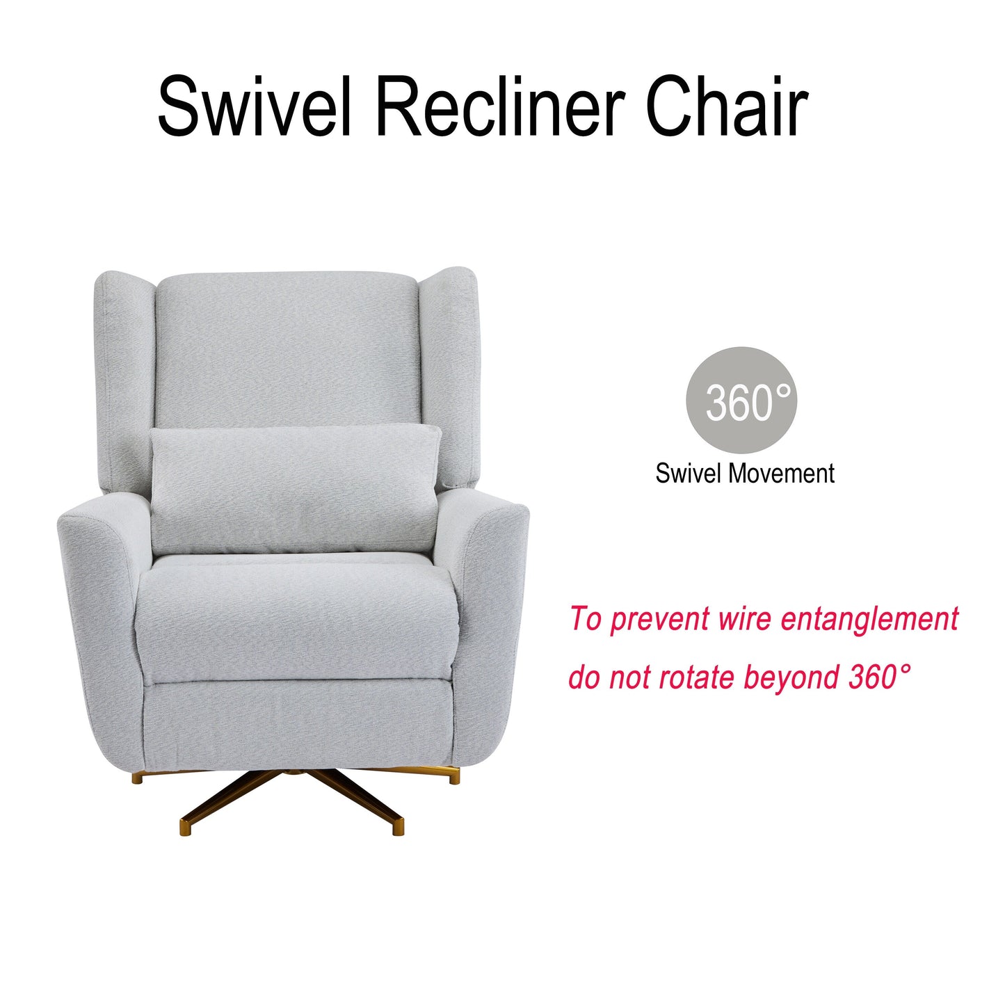Christopher Knight Home - Starling Power Swivel Recliner With Gold Metal Base