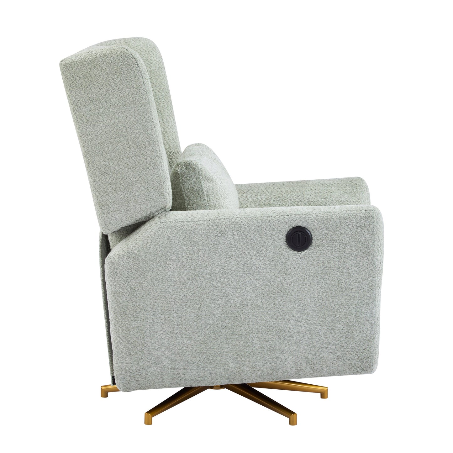 Christopher Knight Home - Starling Power Swivel Recliner With Gold Metal Base