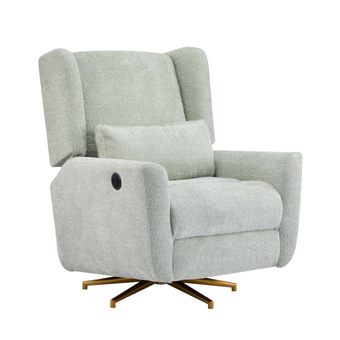 Christopher Knight Home - Starling Power Swivel Recliner With Gold Metal Base